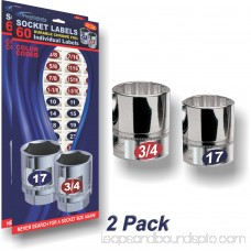 Steellabels - Chrome Socket Labels - blue- tough chrome foil tool decals, great for mechanics, homeowners