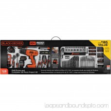 BLACK+DECKER 20-Volt Lithium Ion Cordless Drill-Driver with 128-Piece Project Kit 555893511