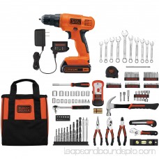BLACK+DECKER 20-Volt Lithium Ion Cordless Drill-Driver with 128-Piece Project Kit 555893511