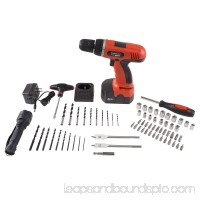 Cordless Drill Set-78 Piece Kit, 18-Volt Power Tool with Bits, Sockets, Drivers, Battery Charger, AC Adapter, Flashlight and Carrying Case by Stalwart   552090104