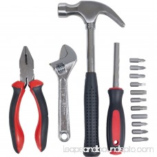 Household Hand Tools, Tool Set - 15 Piece by Stalwart, Set Includes â Hammer, Wrench, Screwdriver, Pliers (Tool Kit for the Home, Office, or Car) 554657876