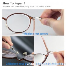 TSV Screw Nut Nose Pad Optical Repair Tool Set Eye Glass Repair kit With Screws- Sunglass Reading Prescription - Professional