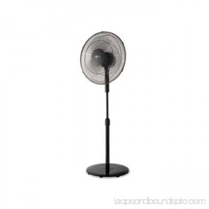16 in. 3- Speed Oscillating Pedestal Stand Fan, Black