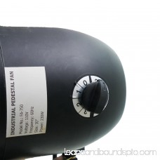 30 Jet Black Adjustable Height 3-Speed Oscillating Industrial Pedestal Fan