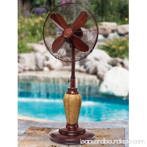 50 Tropical Akupu Wicker Pattern Adjustable Oscillating Outdoor Standing Fan