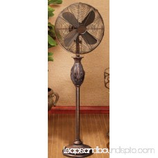 54 French Style Fleur-de-Lis Accent Oscillating Standing Floor Fan