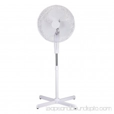 Adjustable Height White 16 High Velocity Standing Floor Fan with 3-Speed Oscillation 556259679