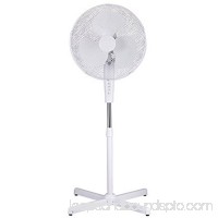 Adjustable Height White 16 High Velocity Standing Floor Fan with 3-Speed Oscillation 556259679