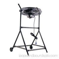 Air King 18" 1/6 HP 3-Speed Adjustable Height Floor Fan with Roll-About Stand   