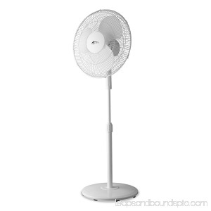 Alera 16 3-Speed Oscillating Pedestal Stand Fan, Metal, Plastic, White -ALEFANP16W 570544999