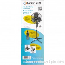 Comfort Zone 16 Oscillating Stand 3-Speed Fan, Model #CZST161BTE, White 552692643