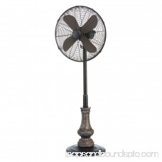 DecoBREEZE Pedestal Fan Adjustable Height 3-Speed Oscillating Fan, 16-Inch, Harrison Metal and Polyresin 566237133