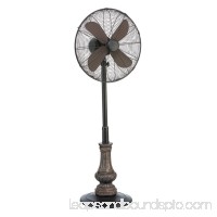 DecoBREEZE Pedestal Fan Adjustable Height 3-Speed Oscillating Fan, 16-Inch, Harrison Metal and Polyresin   566237133