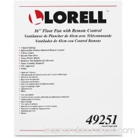 Lorell Remote Oscillating Floor Fan, White   554602757