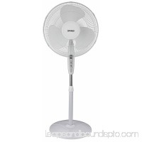 optimus f-1672wh oscillating stand fan with remote control, 16-inch, white   