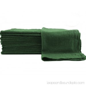 GHP 50-Pcs 100% Cotton Pre-Shrunk 13x13 Green Industrial Mechanics Shop Rag Towels
