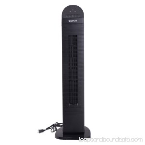GHP 35 Black LED Display 3-Speed Setting Oscilating Tower Fan with Remote Control