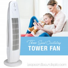 Oscillating 29 Inch 3 Speed Tower Fan for Home or Office, Quiet and Powerful