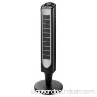 Three-Speed Oscillating Tower Fan With Remote Control&#44; Metallic Silver And Black   