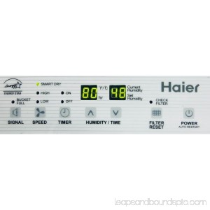 Haier 2 Speed Portable Electronic Air Dehumidifier with Drain