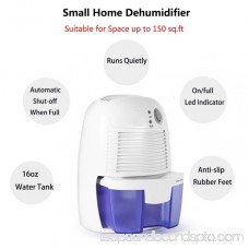 Mini Dehumidifier, Portable Electric Auto Shut off dehumidifiers for Damp Air Mold Moisture in Small Closet Wardrobe Kitchen (Quiet Safe Compact Thermo-electric) 568989015